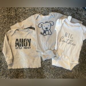 Carters and onesies brand 3 piece baby boy bundle size 12 months